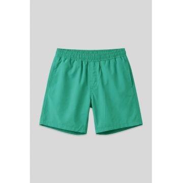 Costum de baie -  salopeta dintr-o singura piesa - pantaloni scurti - verde smarald - 100% poliester