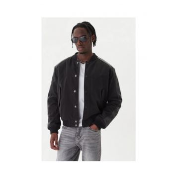 Geaca bomber barbati  negru - material rezistent
