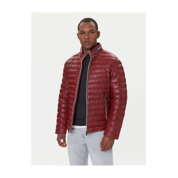 Geaca de piele barbati  rosie