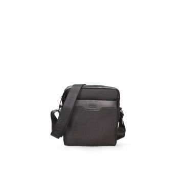Geanta crossbody cu insertii din piele ecologica - Gri