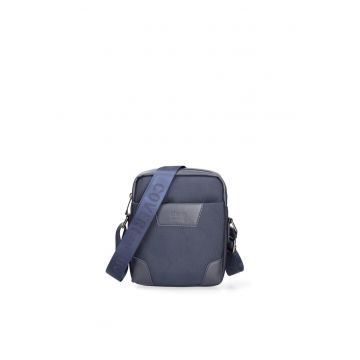 Geanta crossbody dreptunghiulara cu bareta ajustabila - Albastru