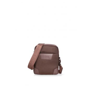 Geanta crossbody dreptunghiulara cu bareta ajustabila - Maro