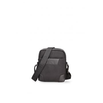 Geanta crossbody dreptunghiulara cu bareta ajustabila - Negru