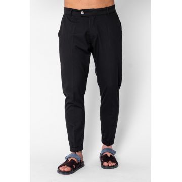 Pantaloni lung cu tiv intors Black 22040 - Negru