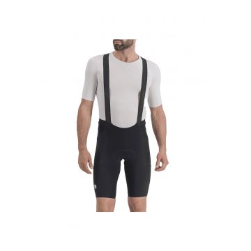 Pantaloni scurti ciclism cu bretele barbati  Ultra - Negru