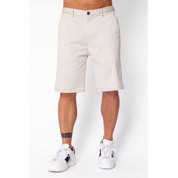 Pantaloni scurti cu nasture din bumbac Beige 21995 - Bej