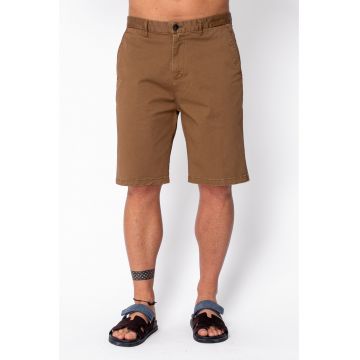 Pantaloni scurti cu nasture din bumbac Brown 22005 - Maro