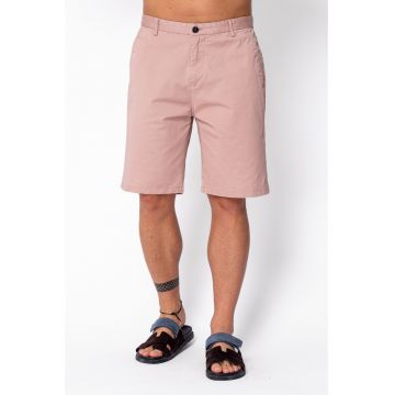 Pantaloni scurti cu nasture din bumbac Rose 22000 - Roz