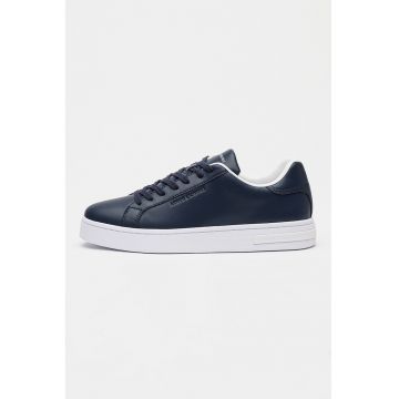 Pantofi sport din piele cu detaliu logo - Bleumarin