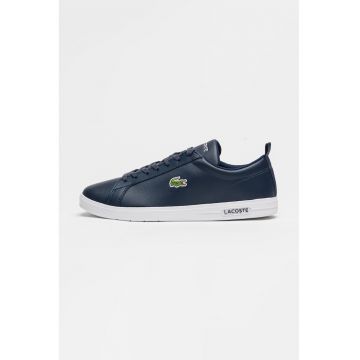 Pantofi sport din piele si piele ecologica cu detaliu logo Court Base - Bleumarin