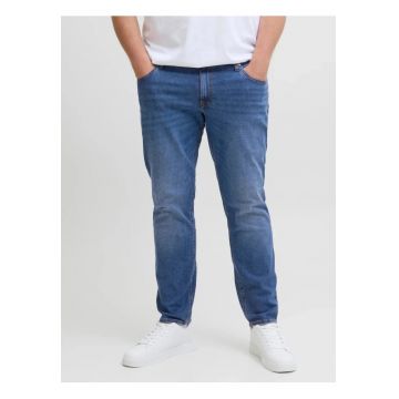 Plus Blugi Glenn - barbati big sizes - cu talie joasa si croiala Slim Fit - Albastru