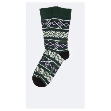 Sosete lungi din bumbac cu model geometric Santos