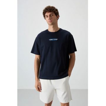 Tricou Barbati -  supradimensionat - elastic - bleumarin - amestec de bumbac