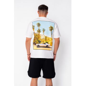 Tricou L.A imprimat White 22070 - Alb optic