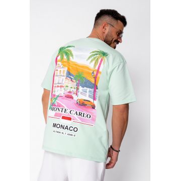 Tricou Monte Carlo imprimat Mint 22085 - Verde menta