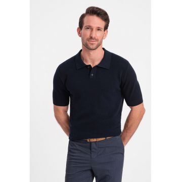 Tricou polo din bumbac pique 2 - Bleumarin