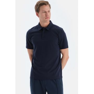 Tricou polo regular fit din bumbac - Bleumarin