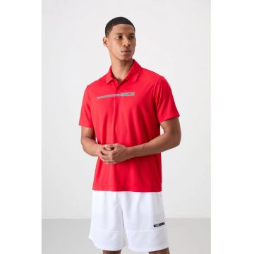 Tricou polo -  regular fit - rosu - poliester