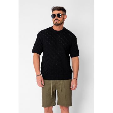 Tricou tricotat Black 22015 - Negru