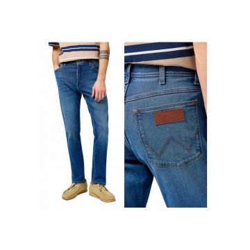 Blugi Barbati -  River - Fit - Talie Medie - 5 Buzunare - Fdwqfermoar - Lungi - Bumbac - Albastru