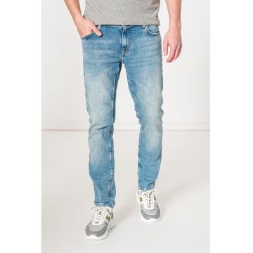 Blugi slim fit cu aspect decolorat Loom - Albastru deschis