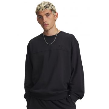 Bluza de trening cu decolteu la baza gatului si detaliu cu monograma brodata - Negru
