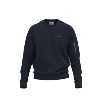 Bluza sport cu fenta cu fermoar - Albastru inchis/Bleumarin