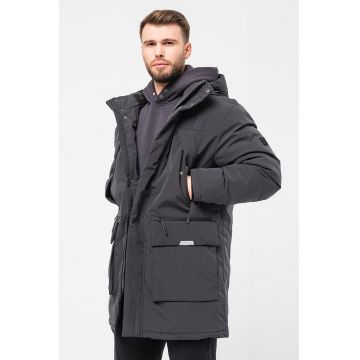 Geaca parka cu buzunare multiple Arctic - Negru stins