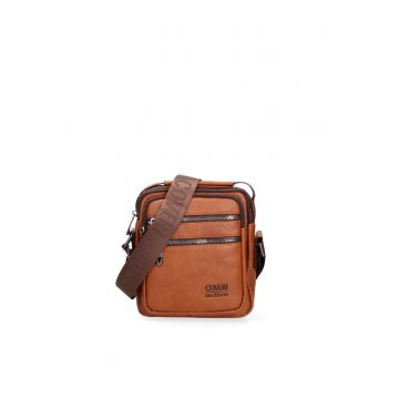 Geanta crossbody din piele ecologica Eldrin - Maro scortisoara