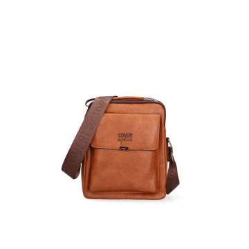 Geanta crossbody din piele ecologica Novaro - Maro scortisoara