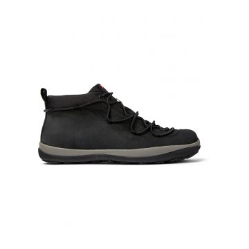 Ghete de piele cu garnituri din material textil Peu Pista - Negru