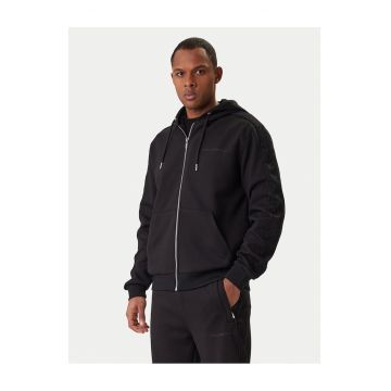 Hanorac barbati -  fermoar - negru - 55% viscoza - 45% poliester - Negru