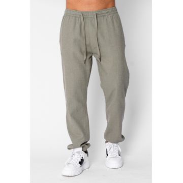 Pantaloni lungi din IN cu elastic si snur Olive 21812 - Verde