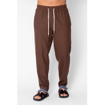 Pantaloni lungi din IN cu snur Brown 21778 - Maro