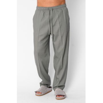 Pantaloni lungi drepti din IN cu snur Olive 21788 - Verde