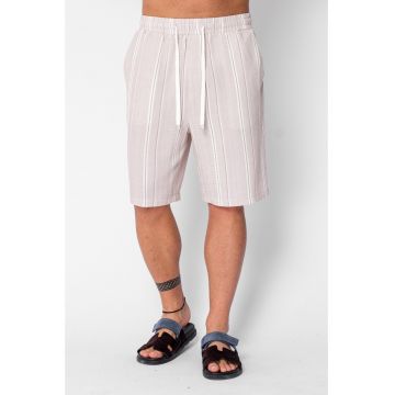 Pantaloni scurti cu dungi Beige 21804 - Bej