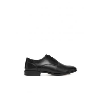 Pantofi barbati -  semi-ghete - negru - piele naturala