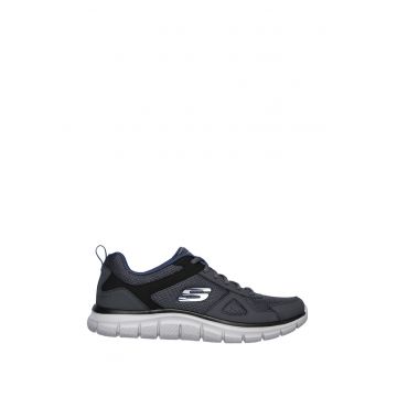 Pantofi sport cu insertii de piele Track - Gri inchis/Negru - Negru/Gri inchis