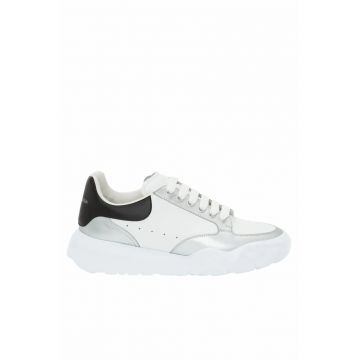 Sneakers barbati -  Oversized Court Trainer - Alb/Argintiu
