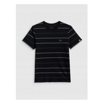 TRICOU BARBATESC NEGRU REGULAR CU IMPRIMEU