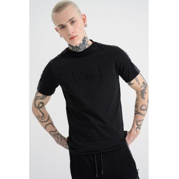 Tricou cu logo stantat - Negru