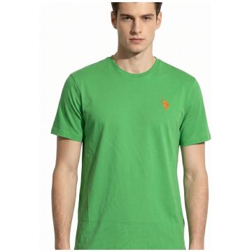 Tricou slim fit cu logo brodat - Verde