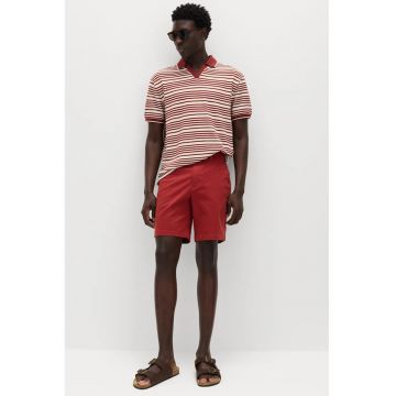Bermude chino cu talie medie - Coral