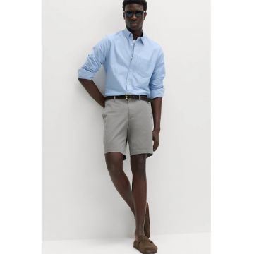 Bermude chino cu talie medie - Gri deschis