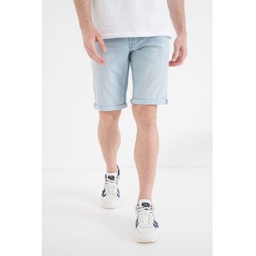 Bermude din denim cu terminatie pliabila - Albastru pal