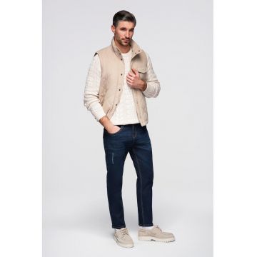 Blugi regular fit cu detalii deteriorate - Bleumarin
