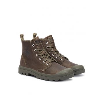 Bocanci unisex -  piele naturala - verde -