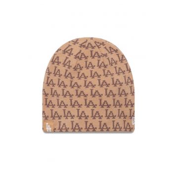 Caciula barbati  Jacquard Skull Bean - bej - material sintetic