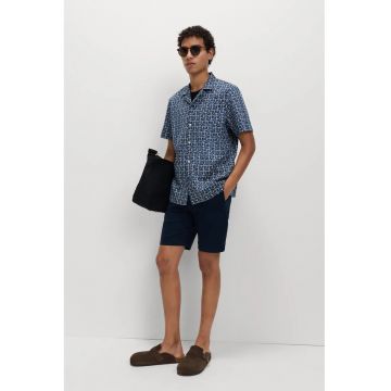 Camasa de bumbac cu model - Albastru inchis