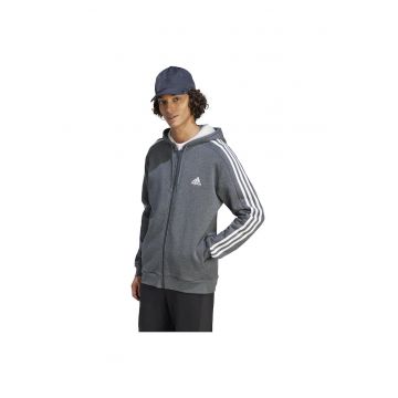 Hanorac sport -  casual - gri - bumbac si fleece -